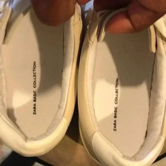 Zara Basic Collection Off white Lace up Sneakers Chunky Heel Pink Stripes-40 - Picture 10 of 10